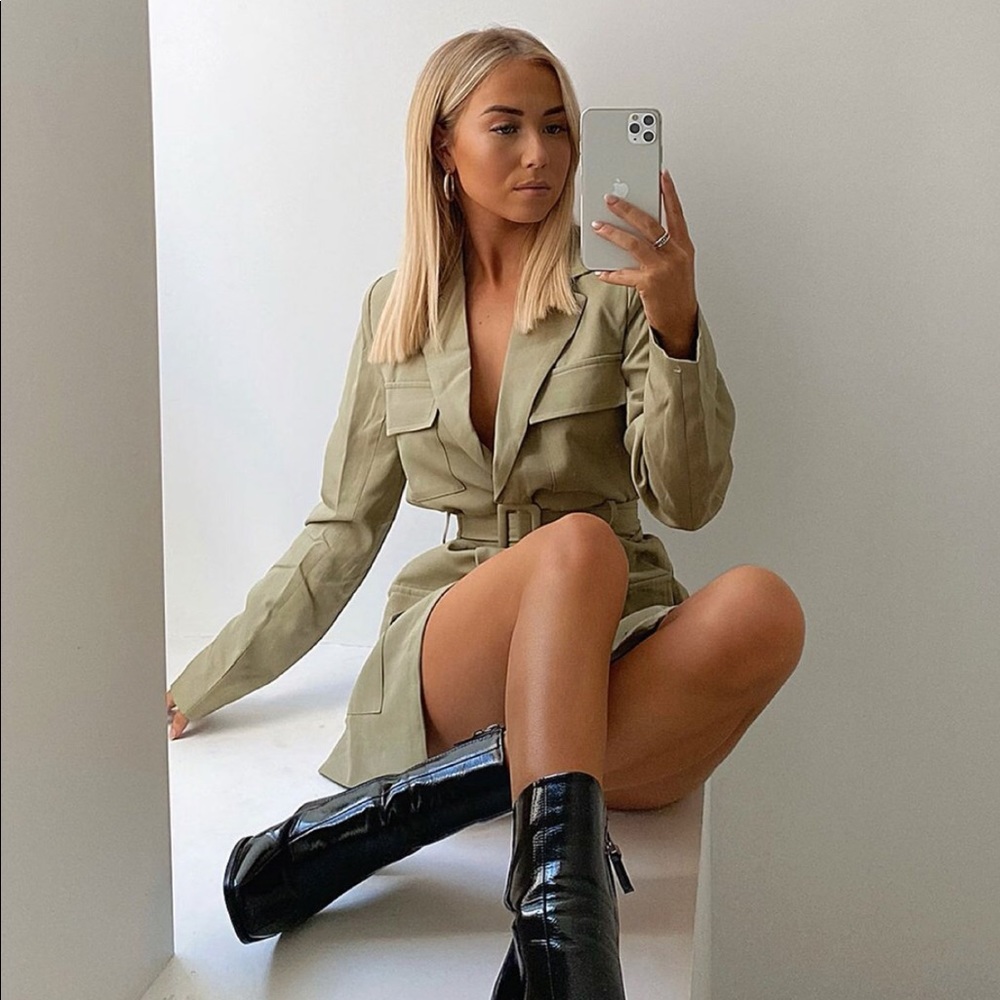Princess Polly green blazer mini dress